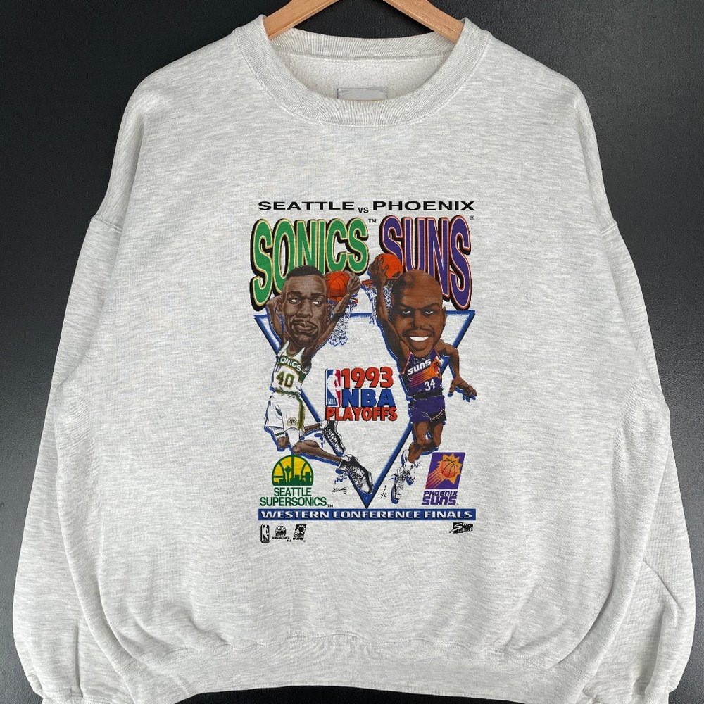 1993 Western Finals Auto shirt seattle sonics phoenix suns sweatshirt